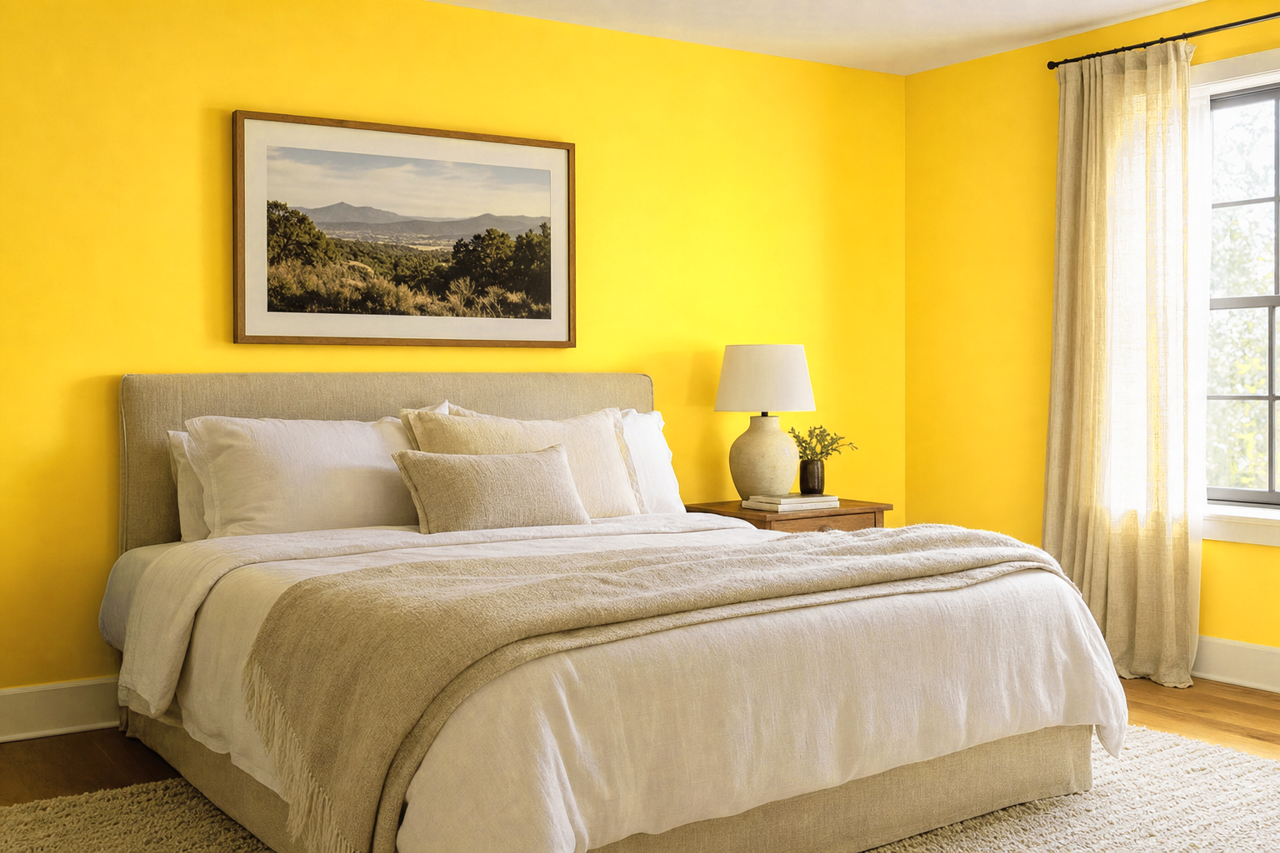 Sweet Mustard by Valspar on interiors