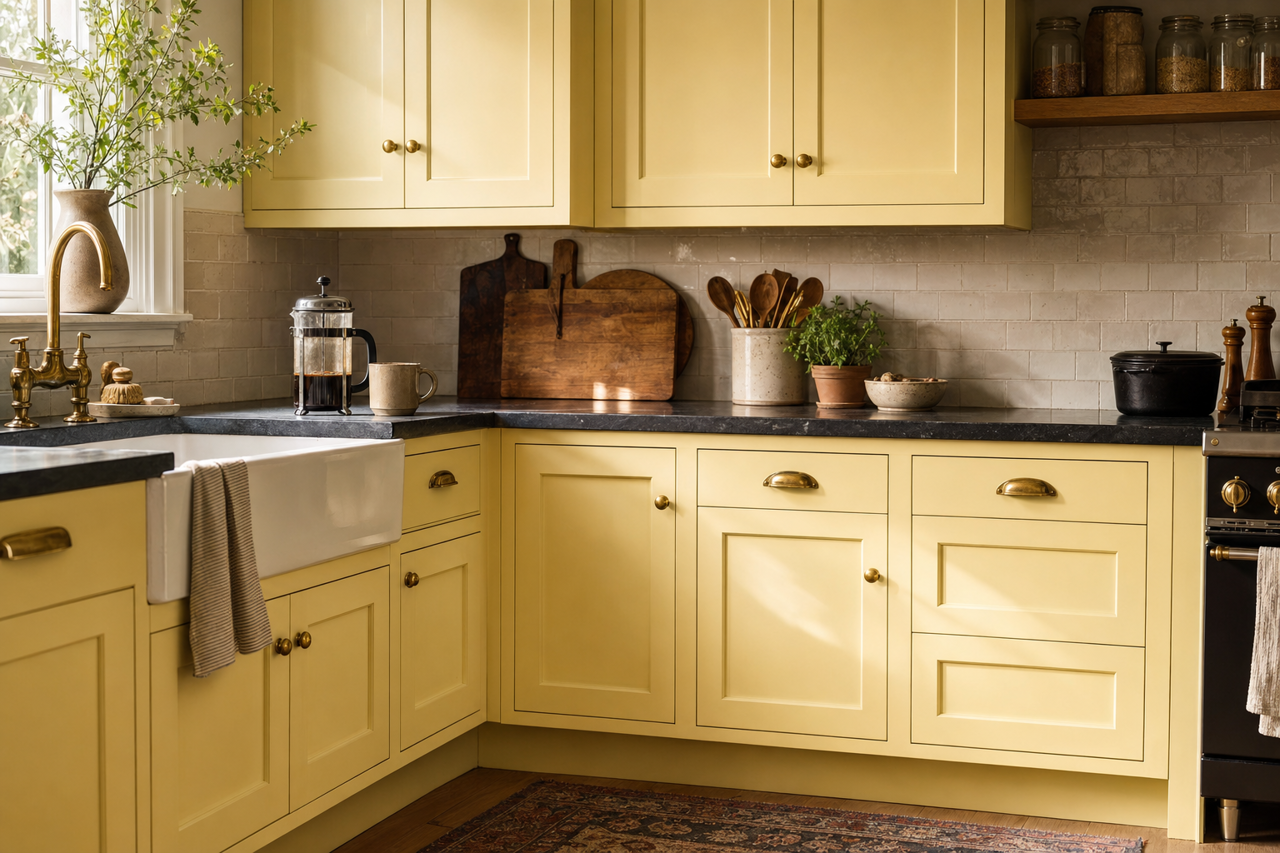 Warm Summer by Valspar on cabinets