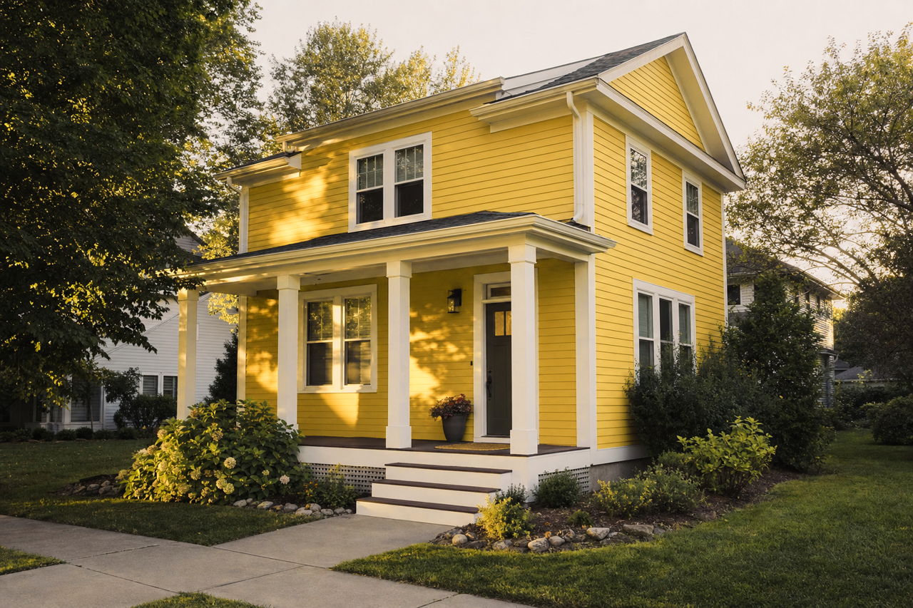 Almond Puff by Valspar on exterior