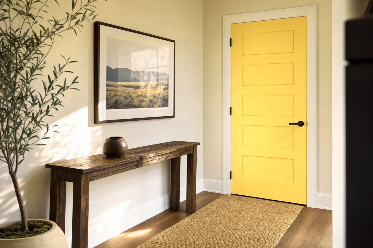 Pineapple Mousse by Valspar on interior-doors