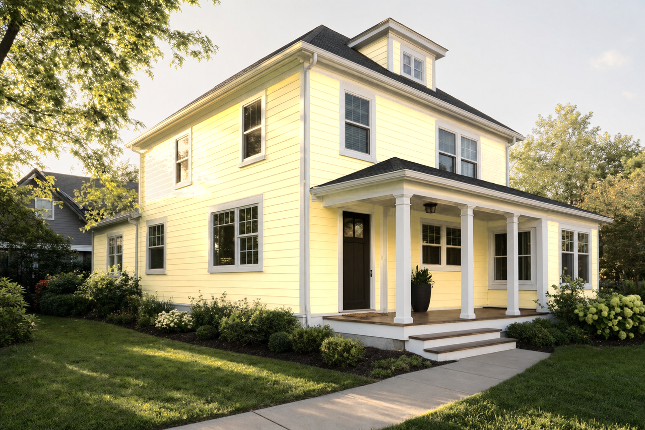Pineapple Cream by Valspar on exterior