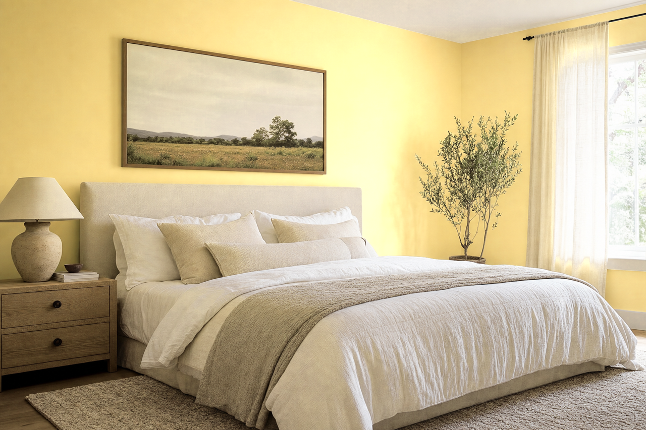 Pineapple Cream by Valspar on interiors