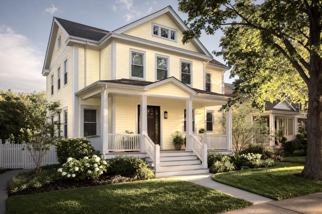 Lemon Butter by Valspar on exterior