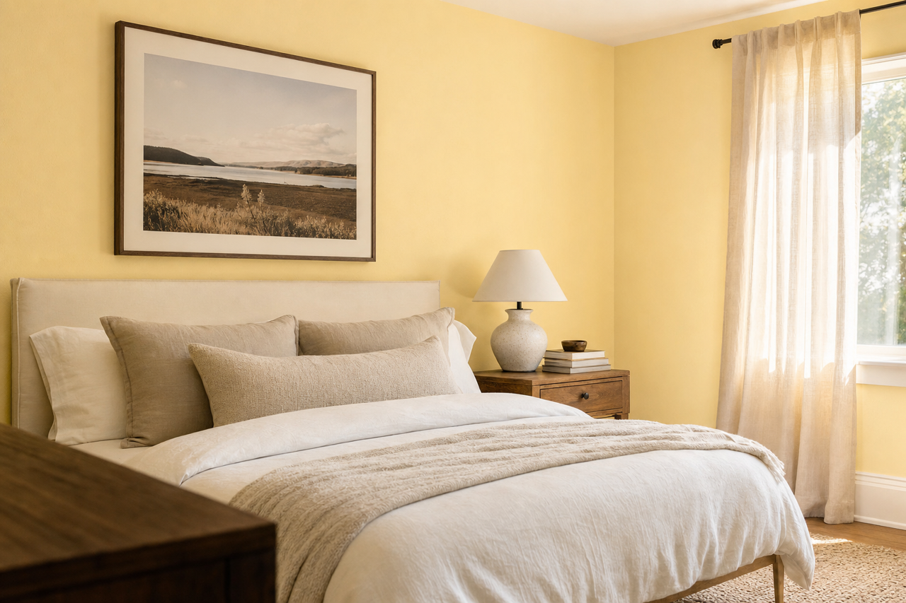 Yellow Bliss by Valspar on interiors