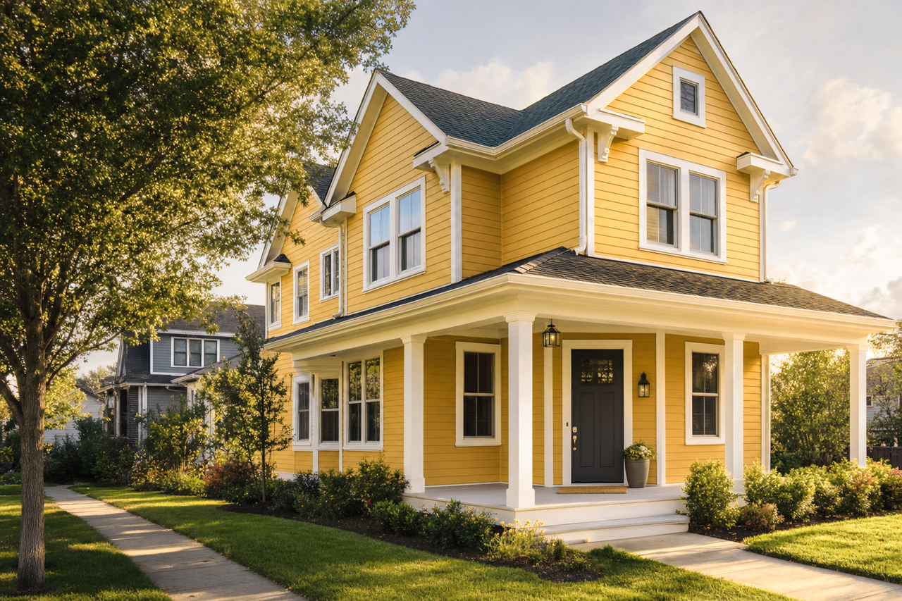 Golden Avocado by Valspar on exterior