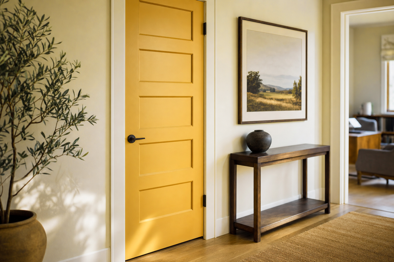 Golden Avocado by Valspar on interior-doors
