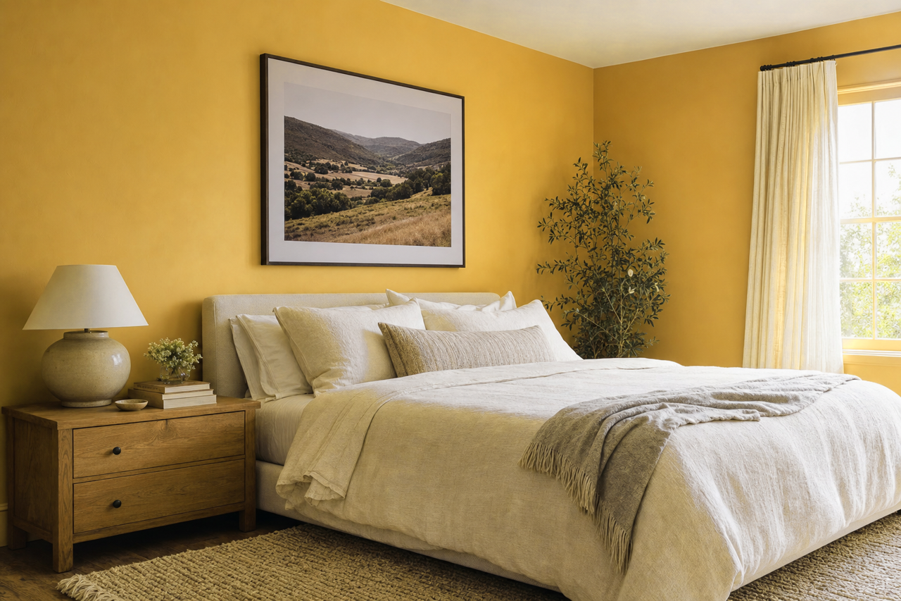 Golden Avocado by Valspar on interiors