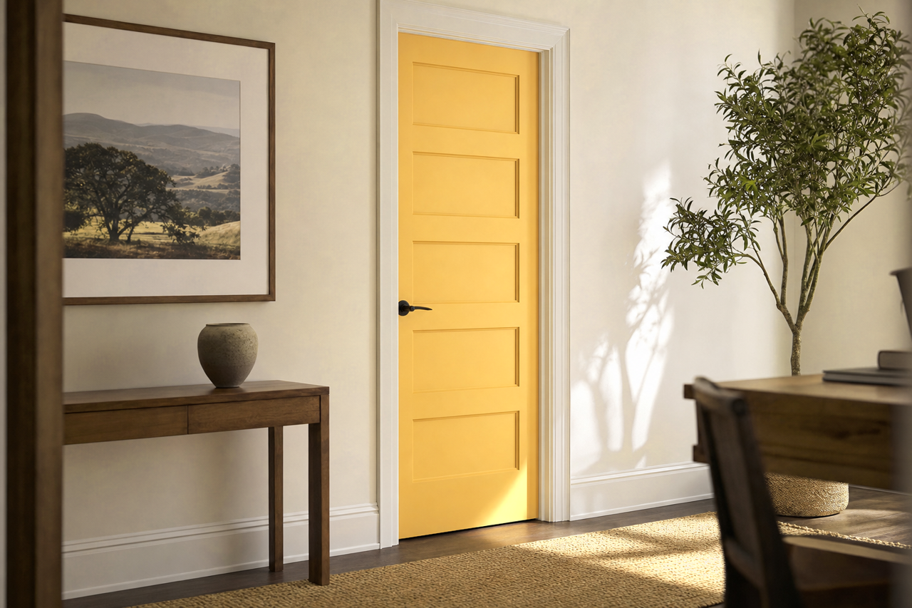 Swiftly Green by Valspar on interior-doors