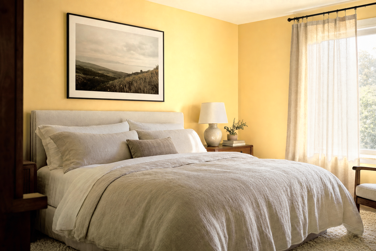 Canary Diamond by Valspar on interiors