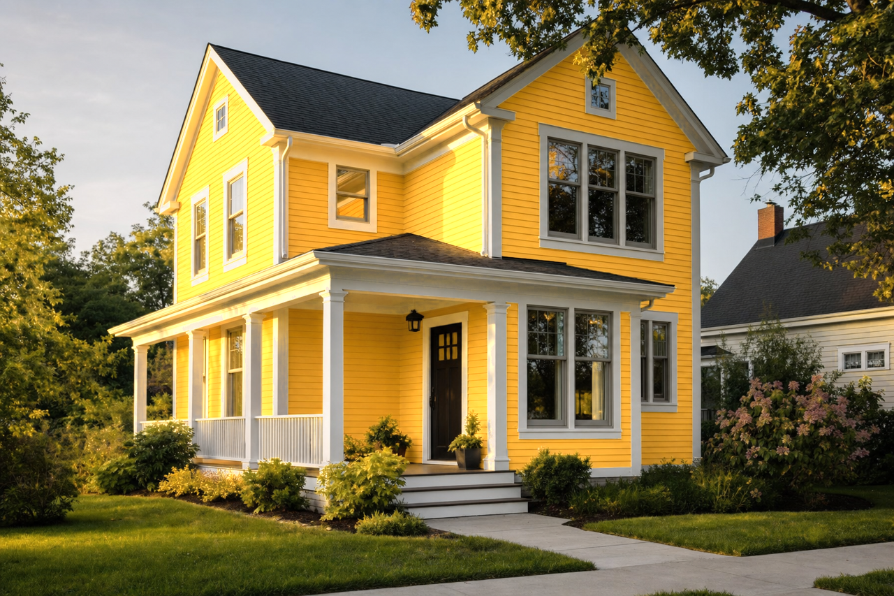 Elizabethan Yellow by Valspar on exterior