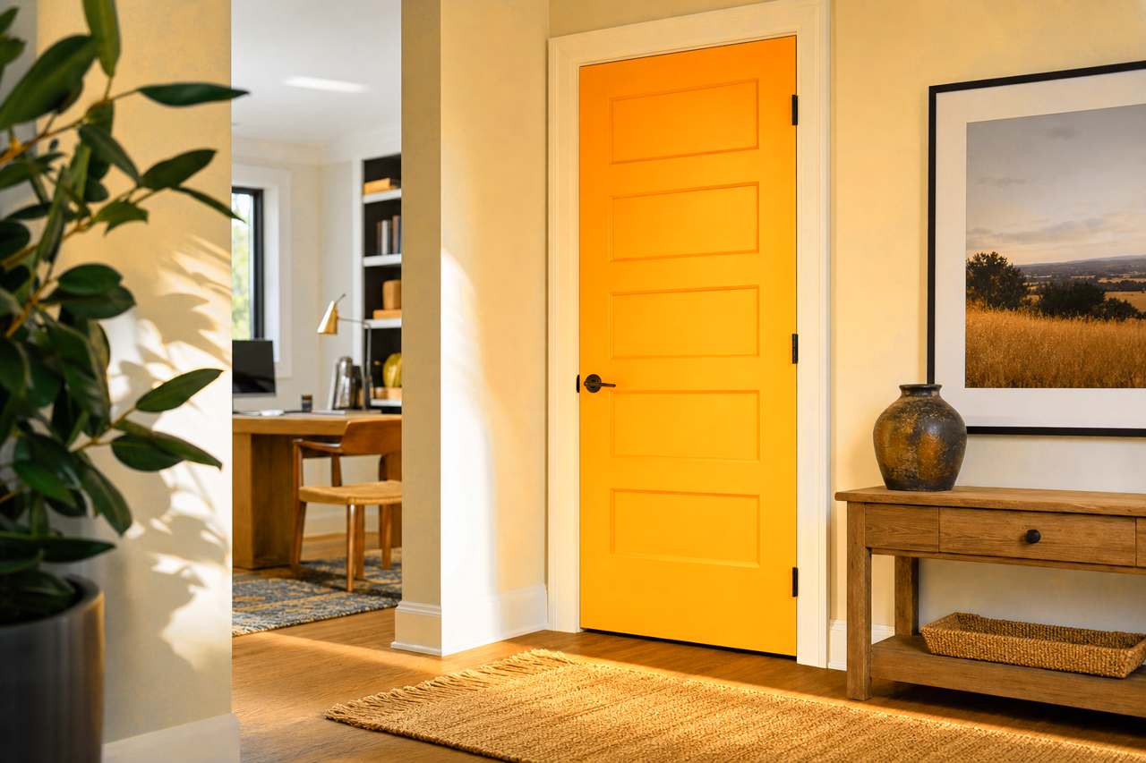 Sunset Glow by Valspar on interior-doors