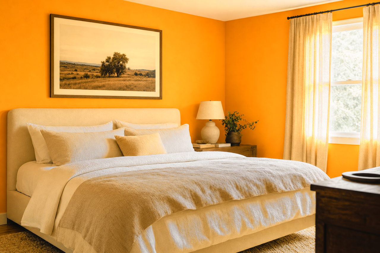 Sunset Glow by Valspar on interiors