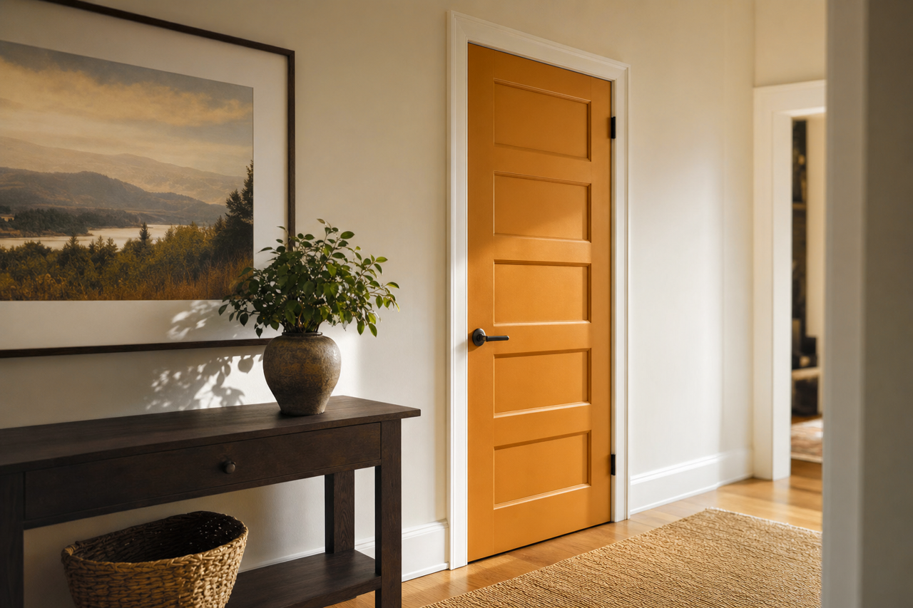 Pumpkin Squash by Valspar on interior-doors