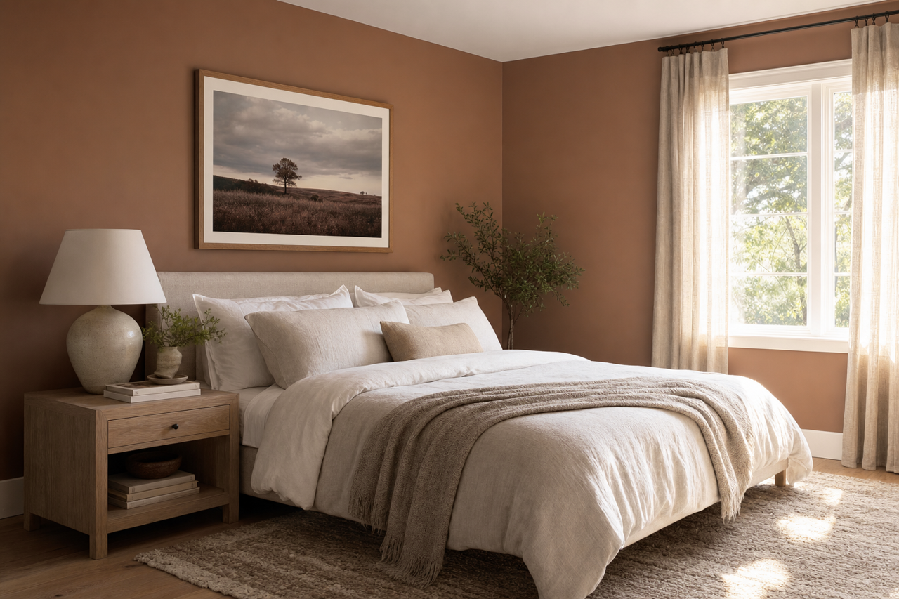 Gypsy Leather by Valspar on interiors
