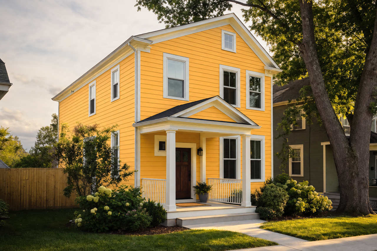 Glen Ridge Gold by Benjamin Moore on exterior