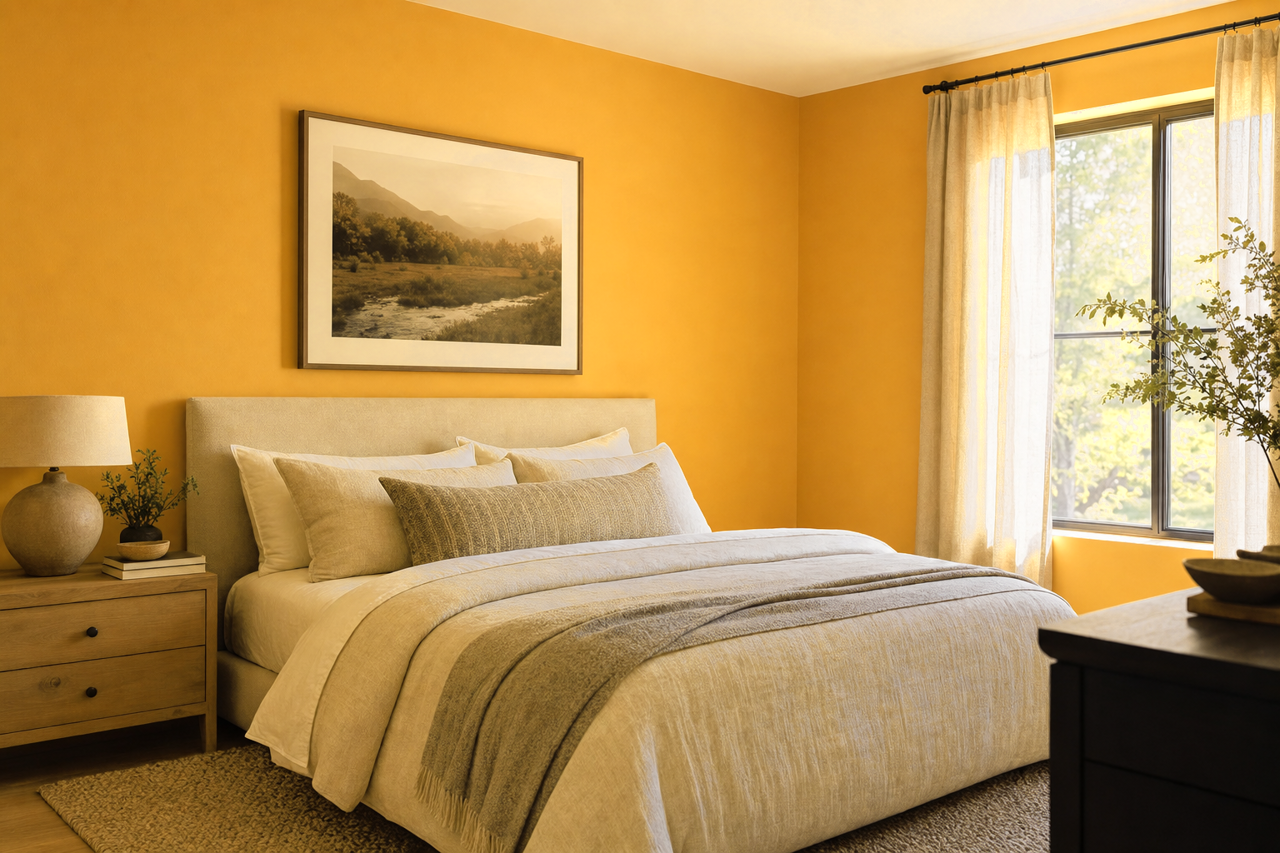 Glen Ridge Gold by Benjamin Moore on interiors