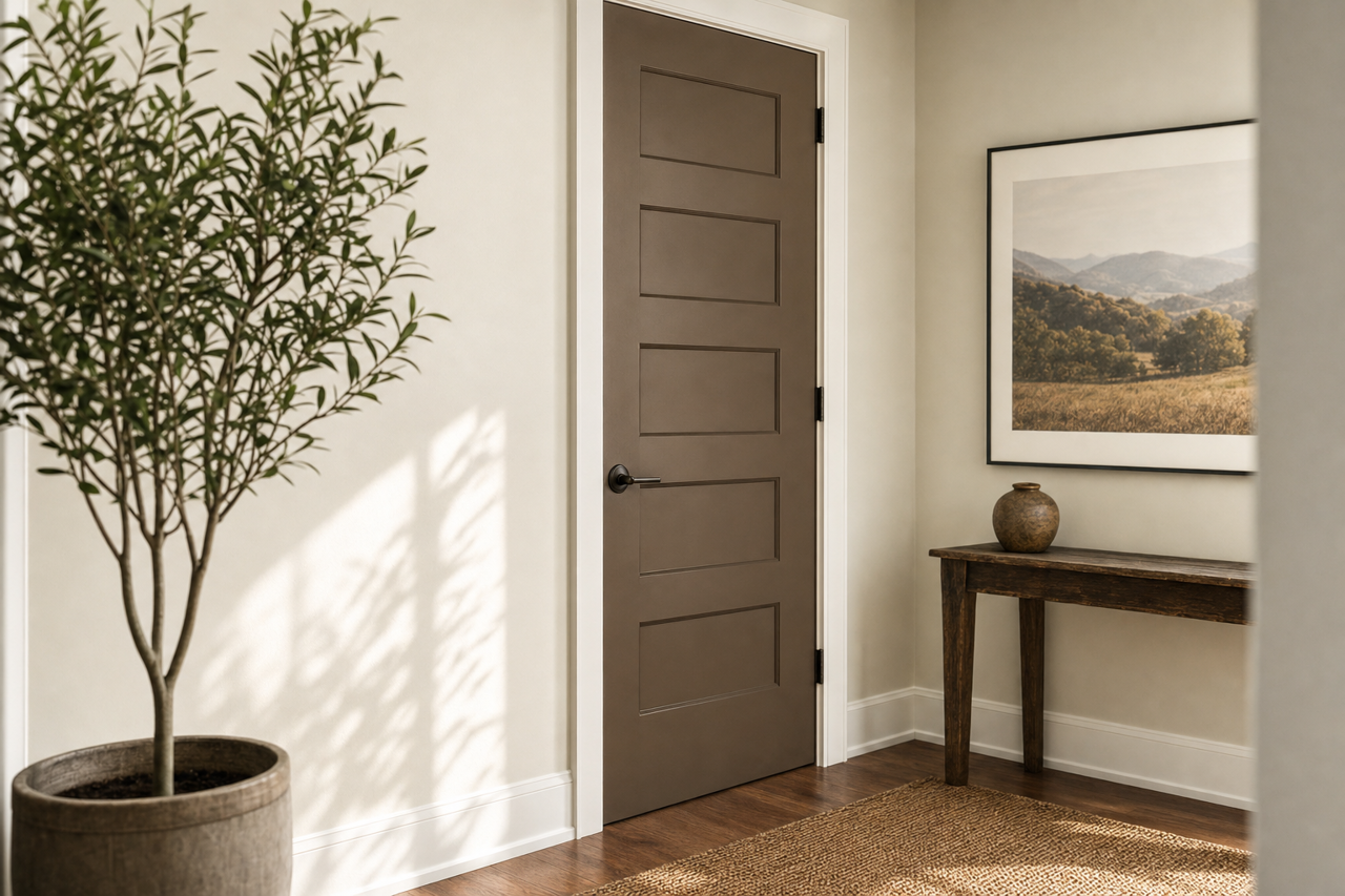 Swiss Chocolate by Valspar on interior-doors