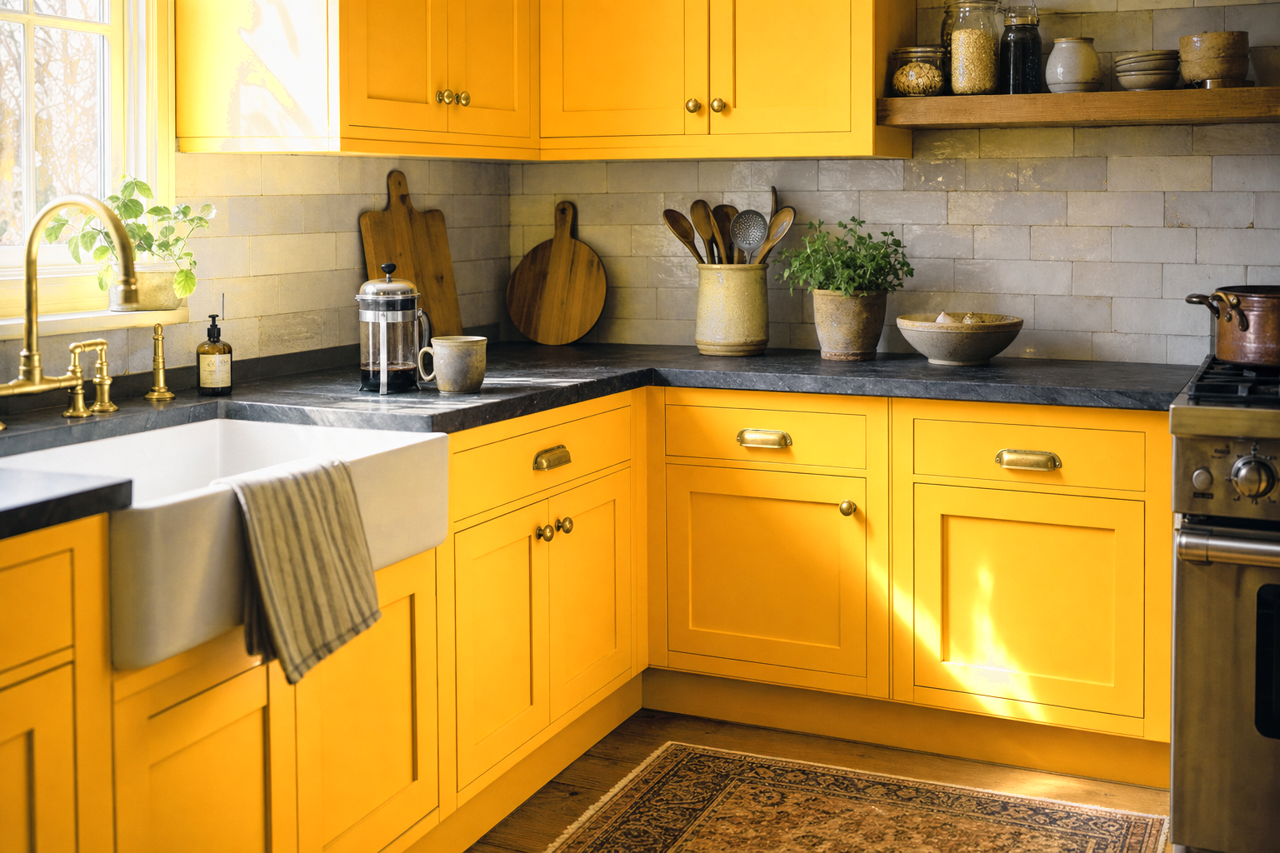Sunspark by Valspar on cabinets