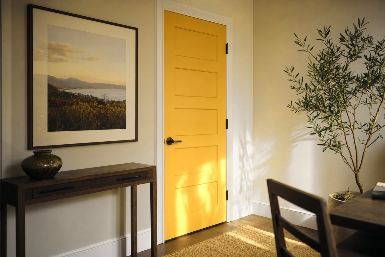 Heraldic Gold by Valspar on interior-doors