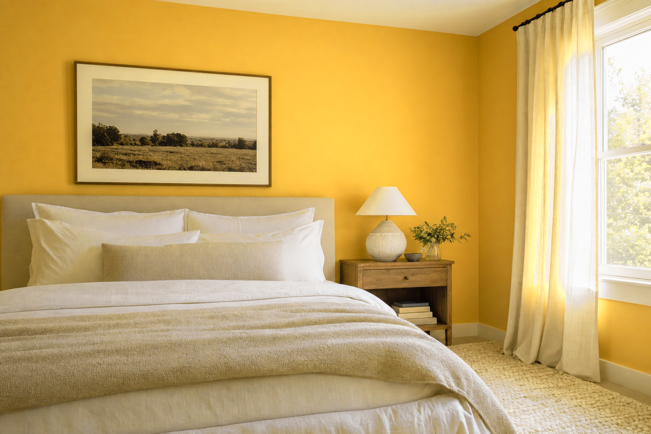 Heraldic Gold by Valspar on interiors