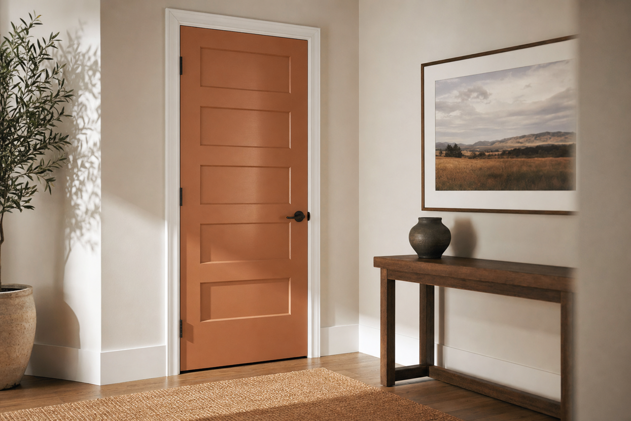 Pale Cordovan by Valspar on interior-doors