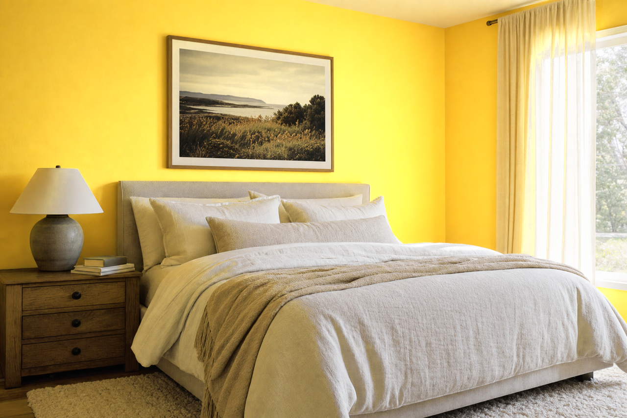 Yellow Chimes by Valspar on interiors