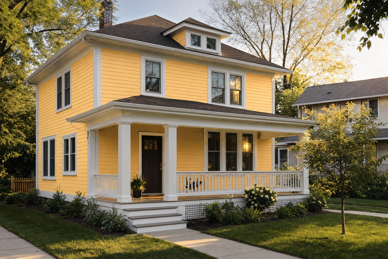 Butterscotch Lollipop by Valspar on exterior