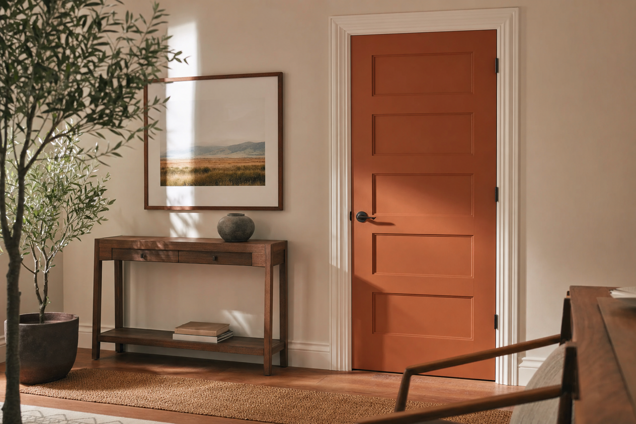 Toffee Glaze by Valspar on interior-doors