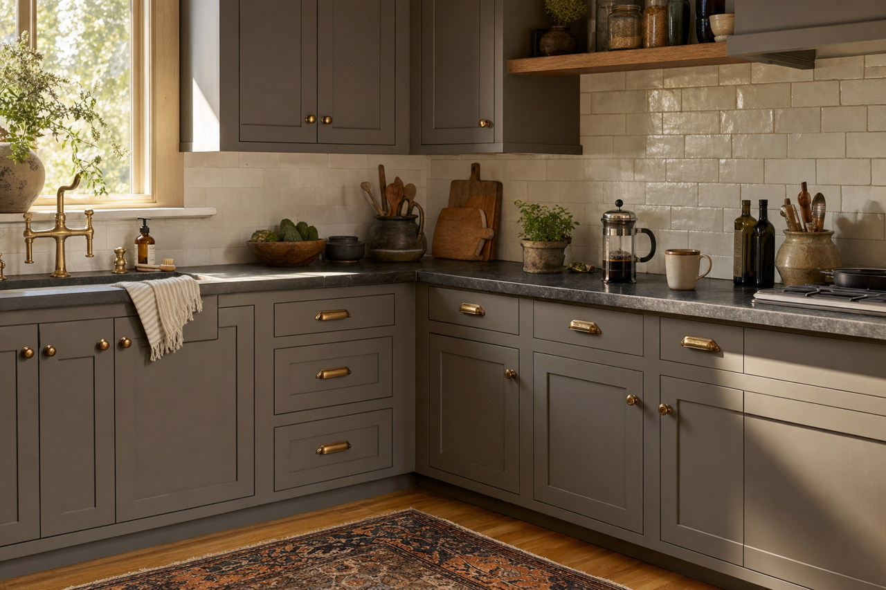 Porch Step by Valspar on cabinets