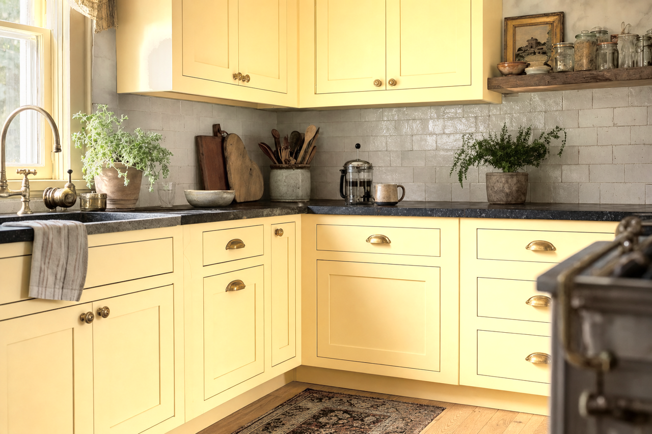 Shooting Star by Benjamin Moore on cabinets