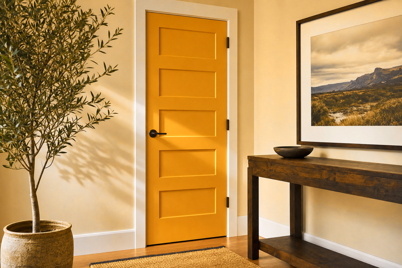 Golden by Benjamin Moore on interior-doors