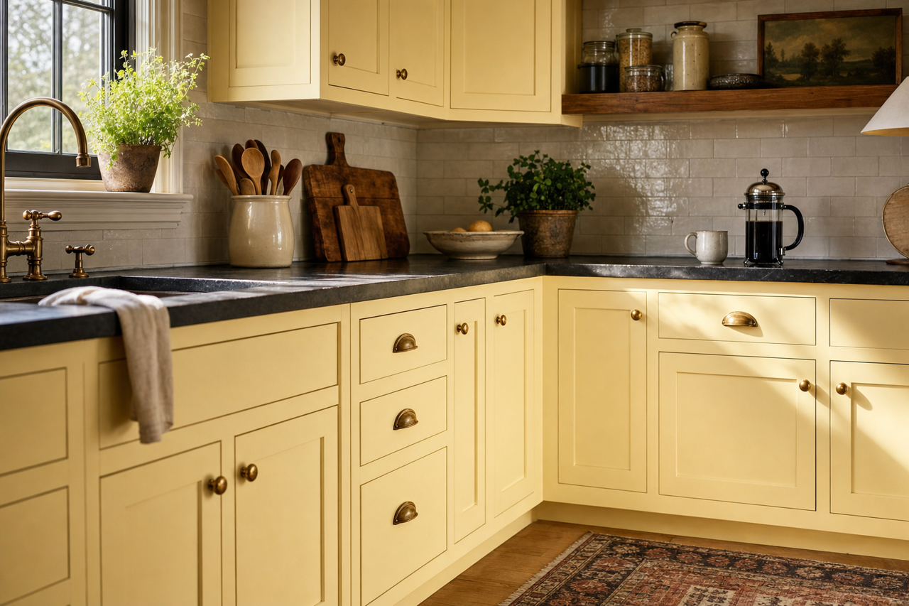 Ambiance by Benjamin Moore on cabinets