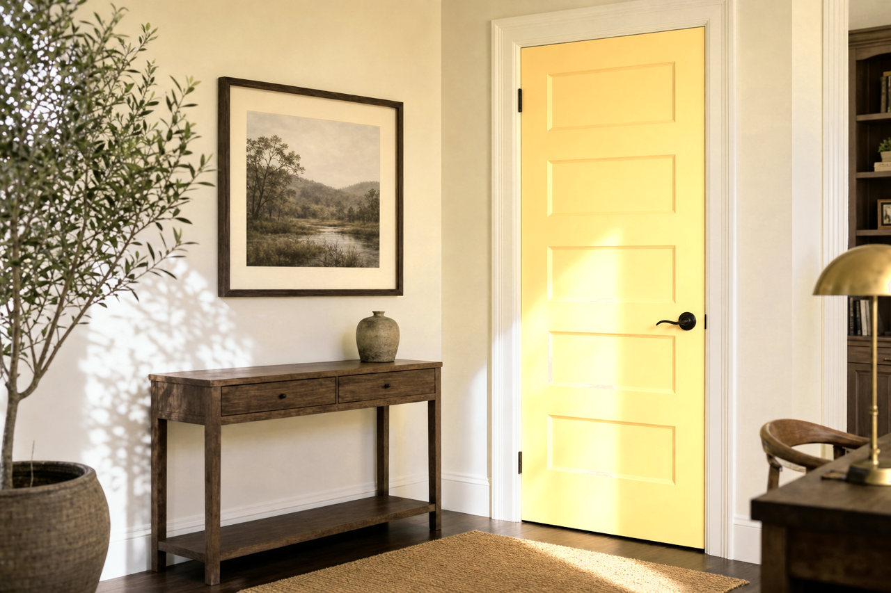 Squish-Squash by Benjamin Moore on interior-doors