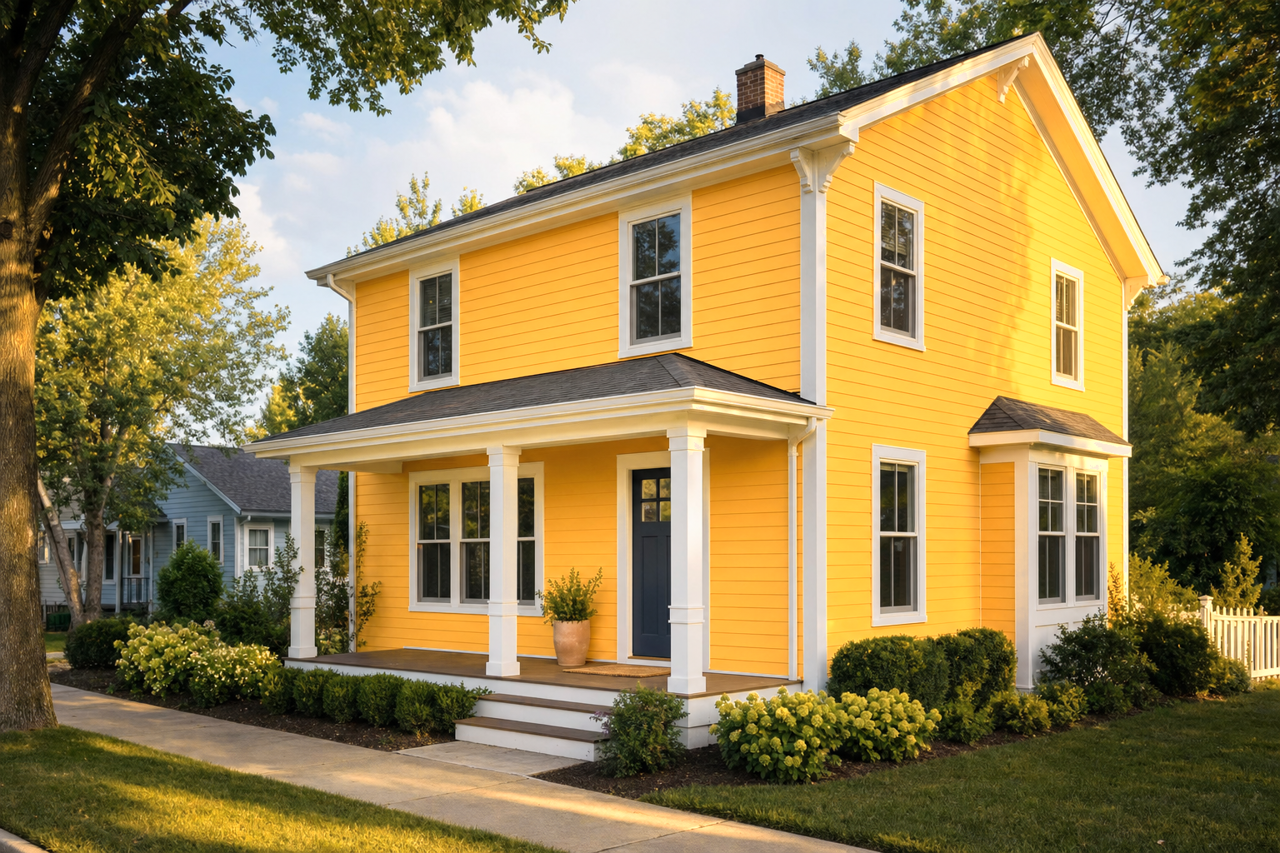 Oxford Gold by Benjamin Moore on exterior