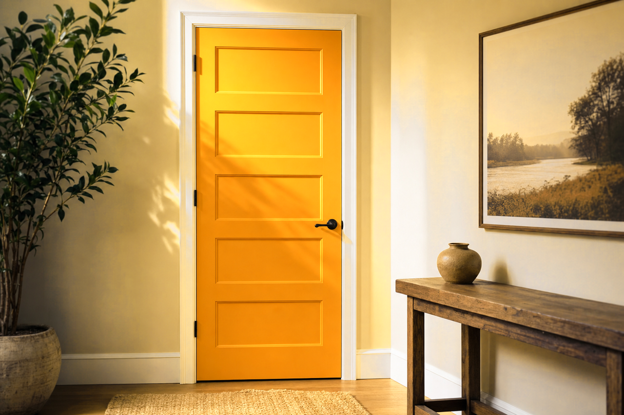 Oxford Gold by Benjamin Moore on interior-doors