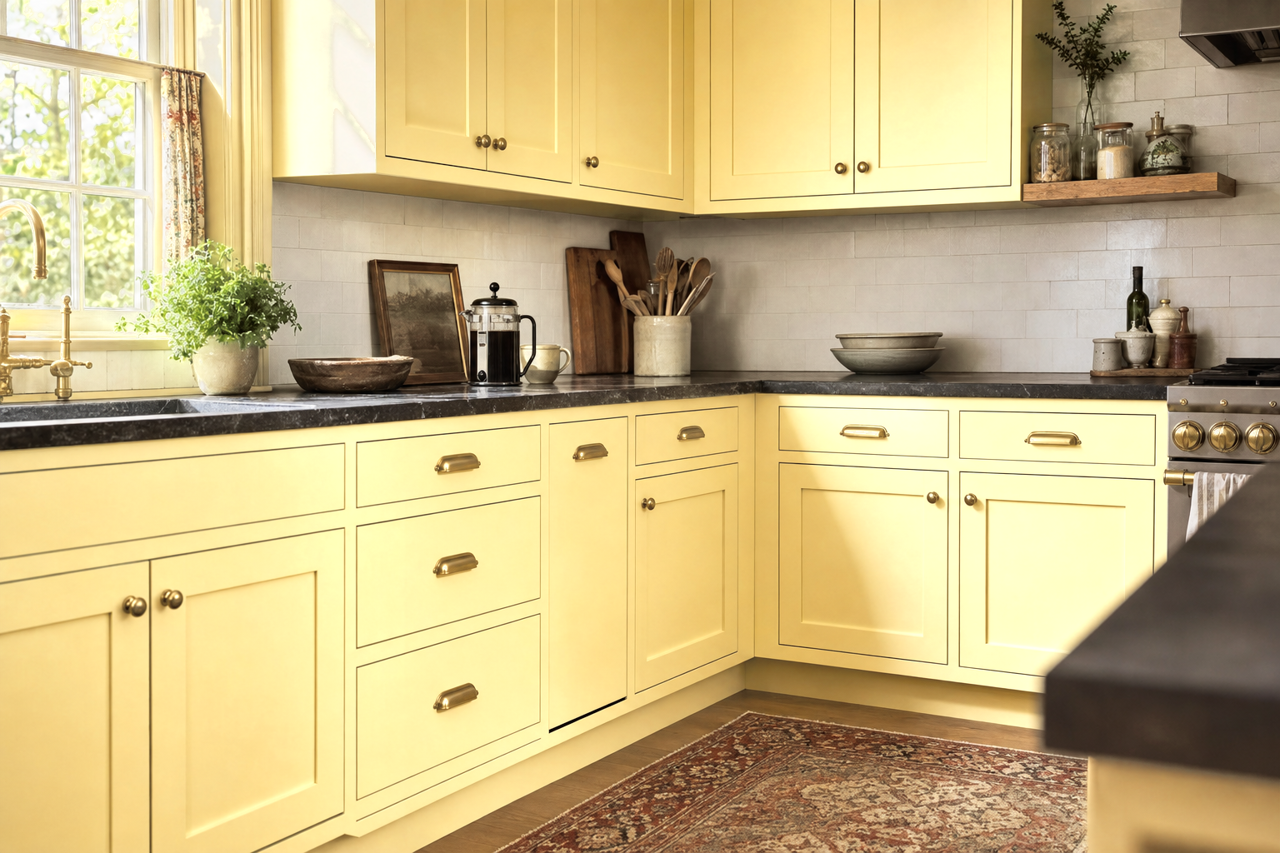 Hay by Benjamin Moore on cabinets