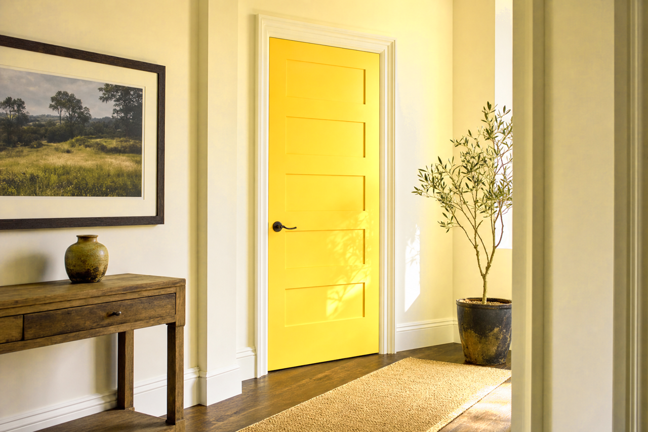 Amarillo by Benjamin Moore on interior-doors