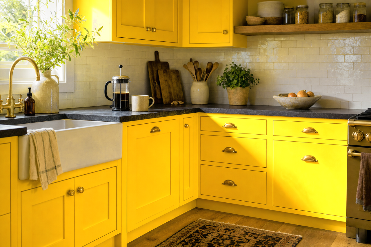 Abstracta by Benjamin Moore on cabinets