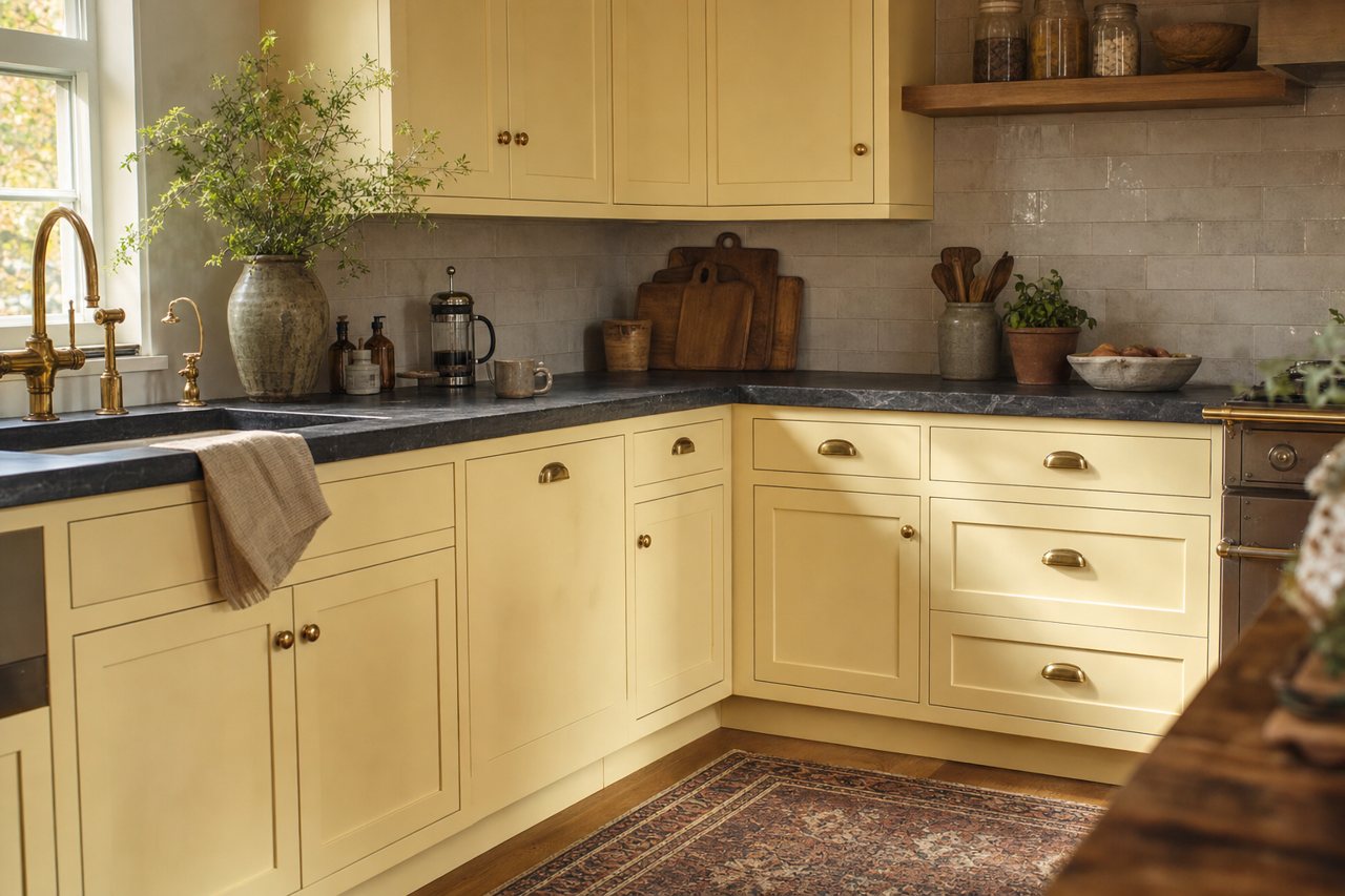 Palm by Benjamin Moore on cabinets