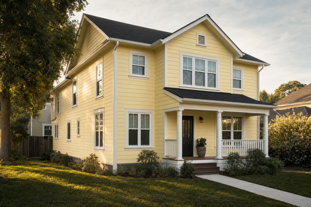 Lemon Souffle by Benjamin Moore on exterior