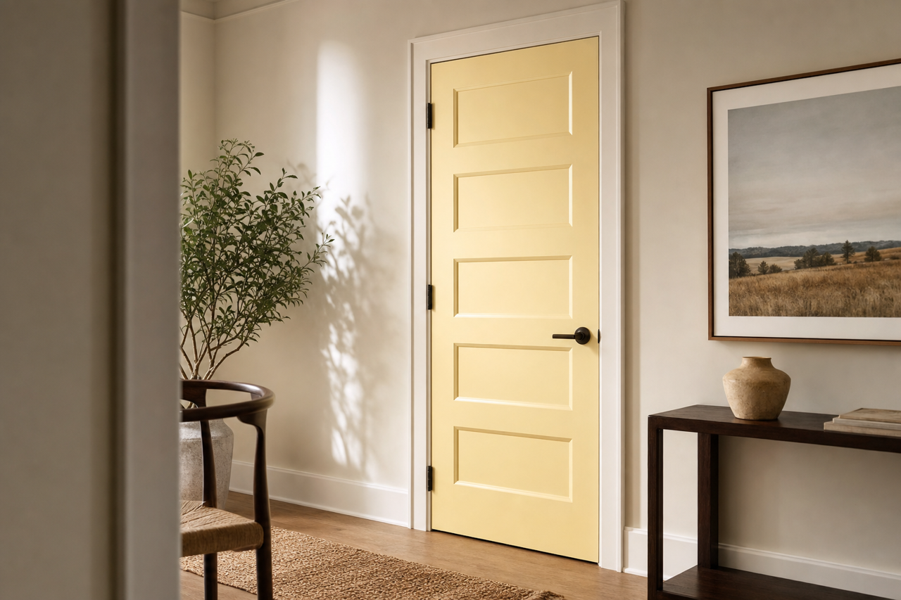 Lemon Souffle by Benjamin Moore on interior-doors