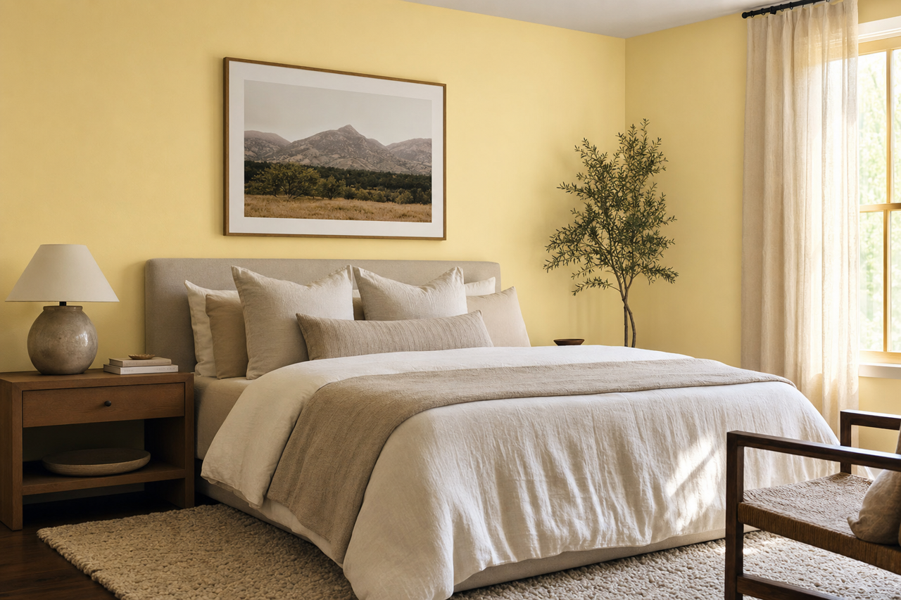 Lemon Souffle by Benjamin Moore on interiors