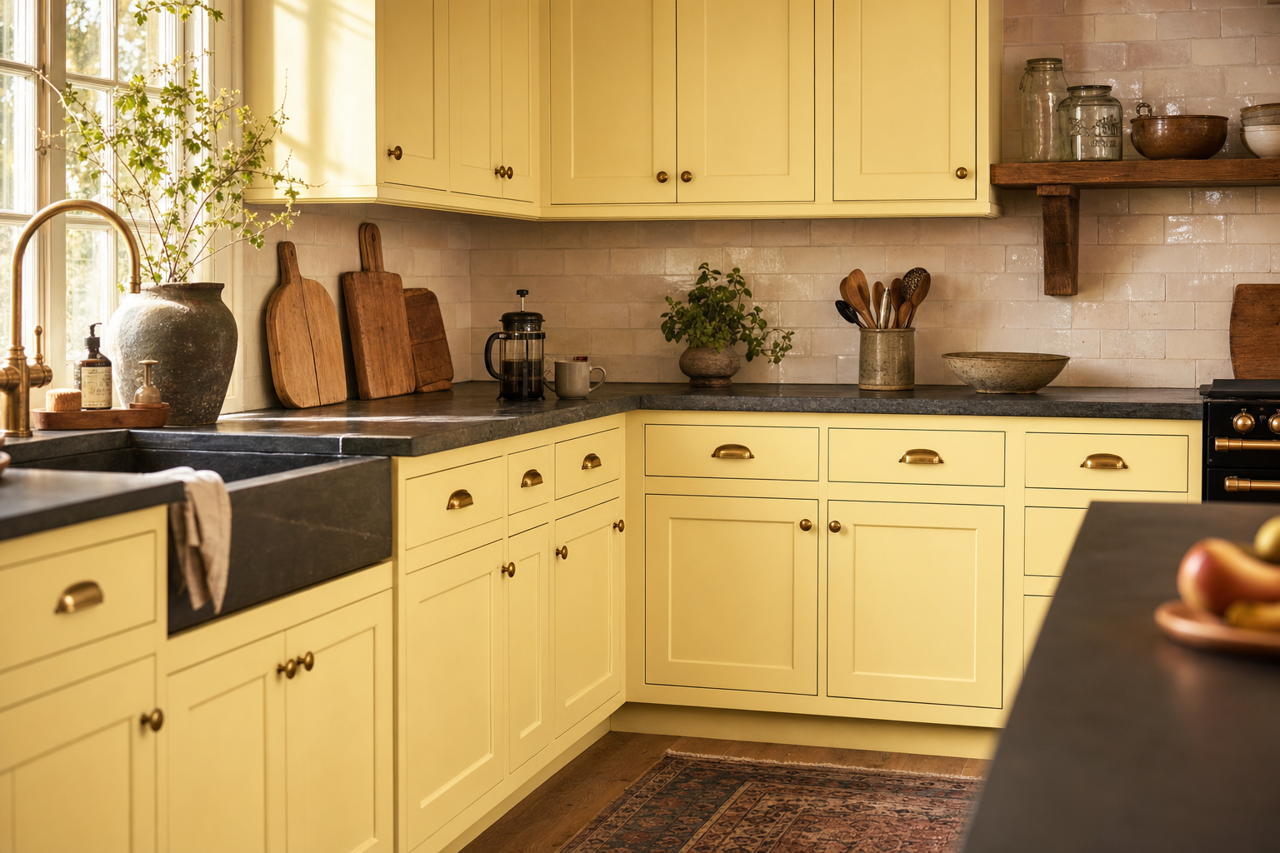Banan-Appeal by Benjamin Moore on cabinets