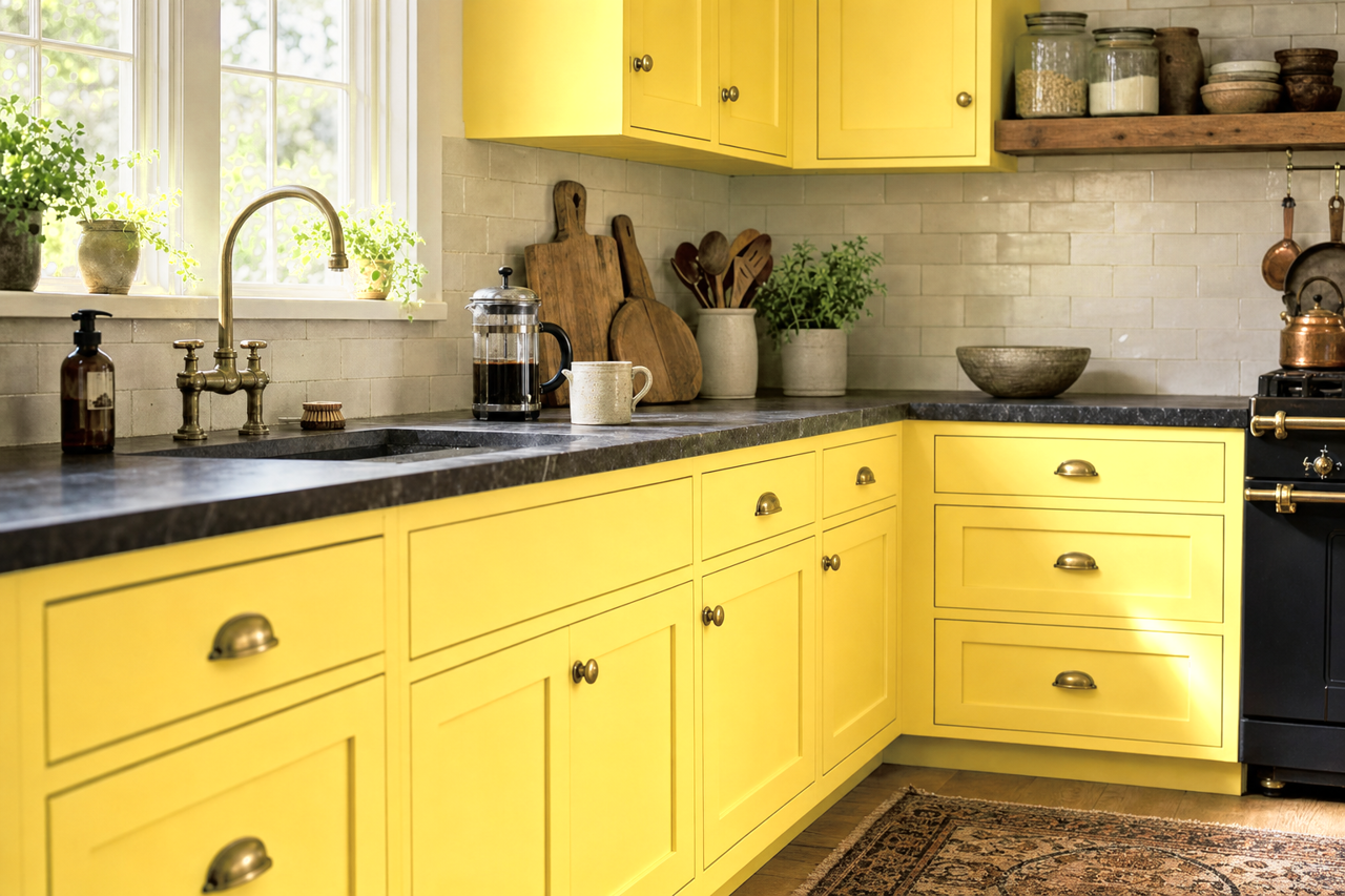 Limon by Benjamin Moore on cabinets