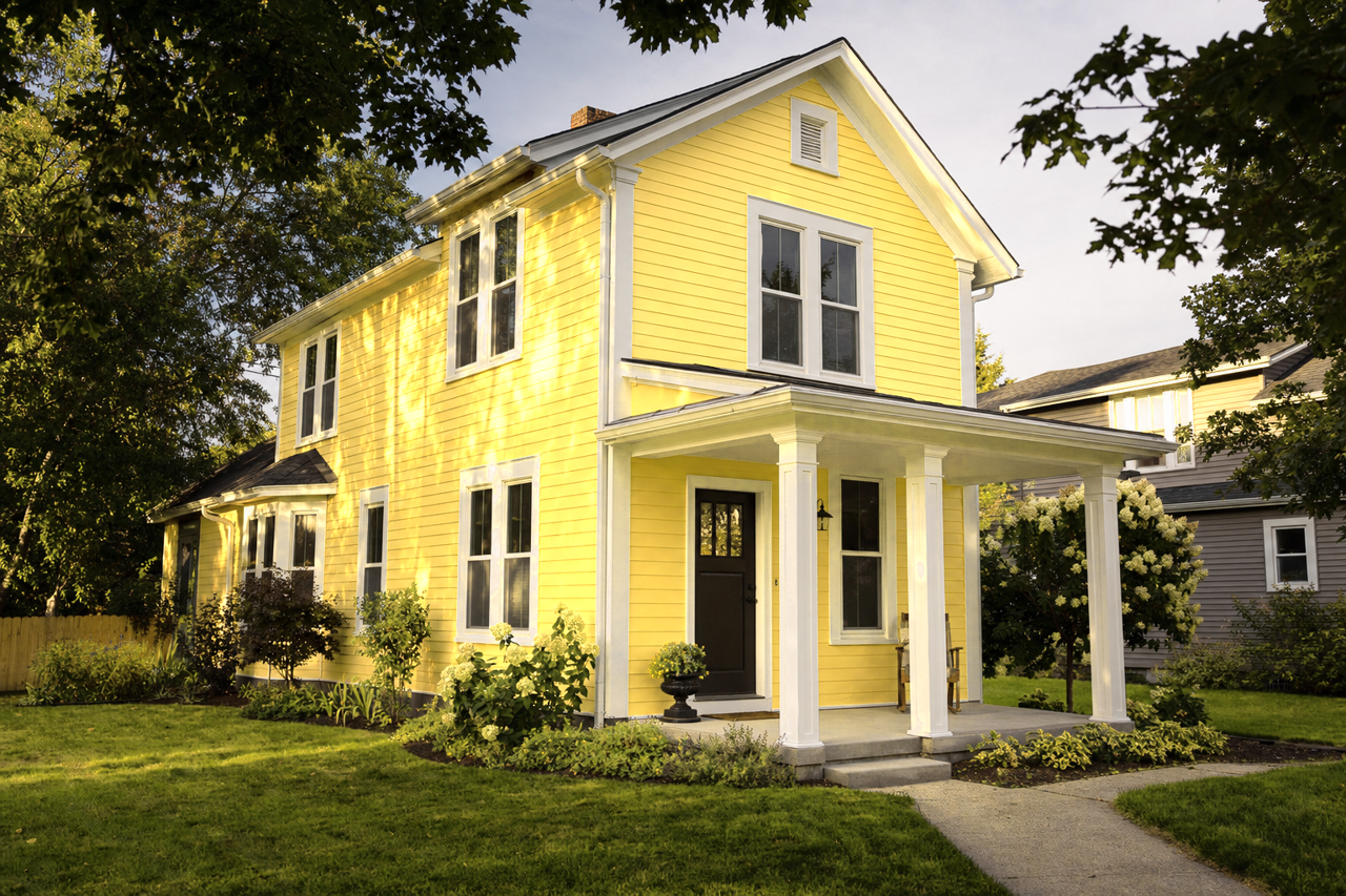 Delightful Yellow by Benjamin Moore on exterior