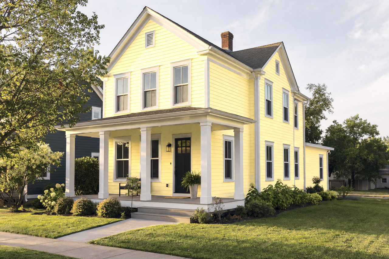 Lemon by Benjamin Moore on exterior