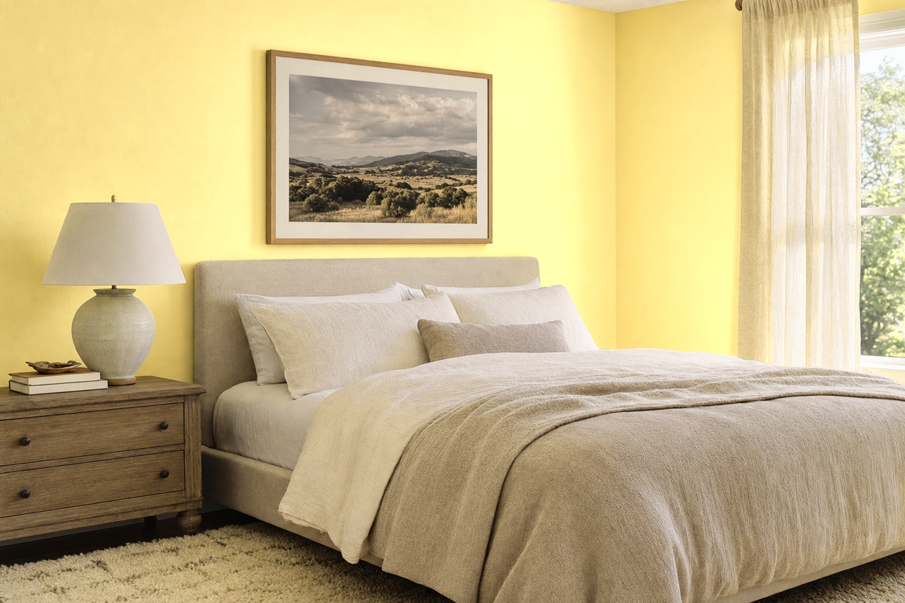 Lemon by Benjamin Moore on interiors