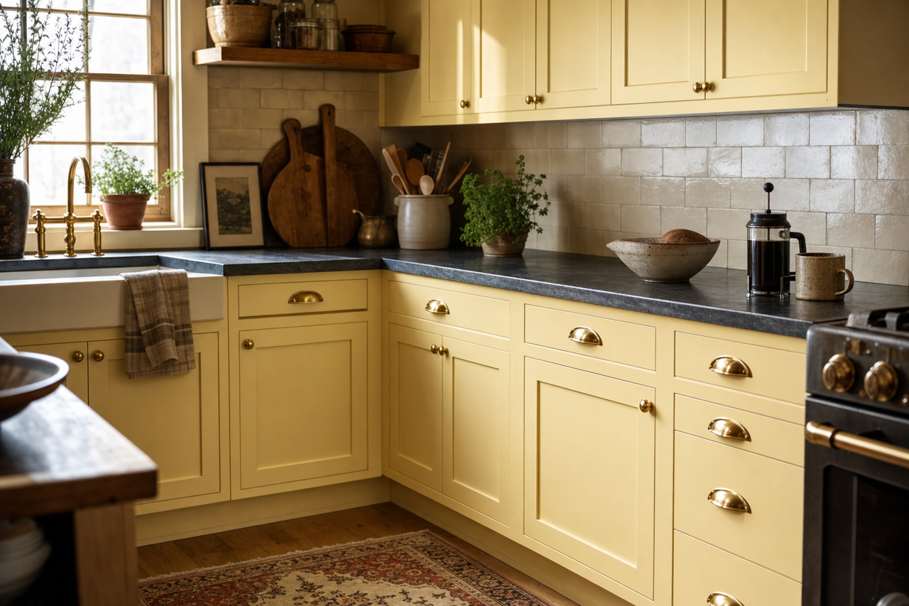 Winter by Benjamin Moore on cabinets