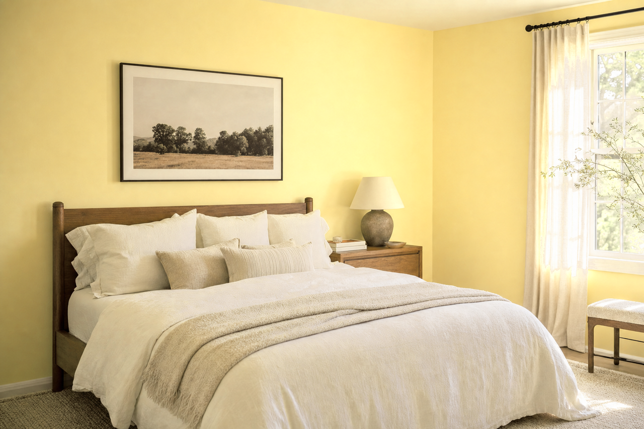 Yellow by Benjamin Moore on interiors
