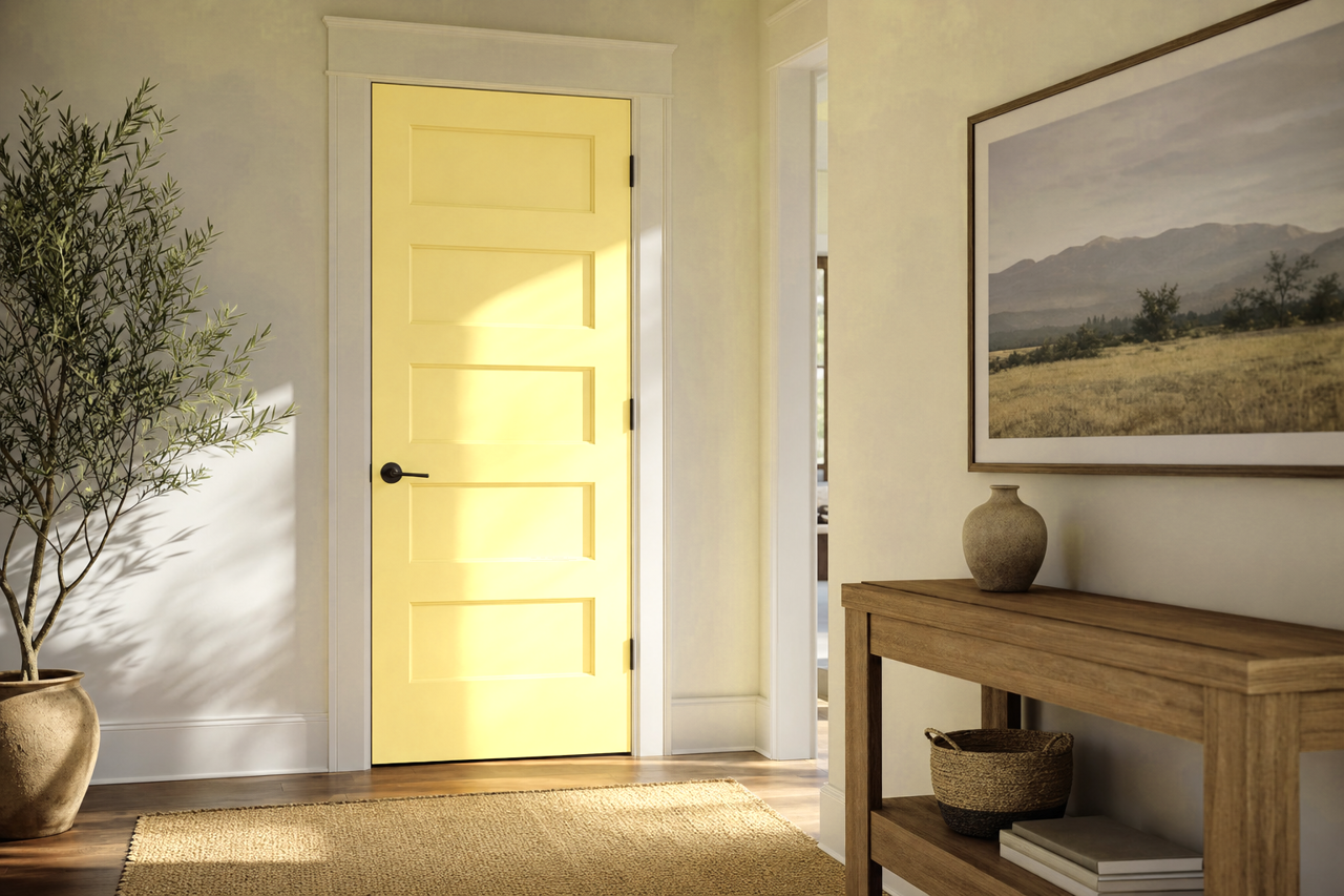 Sunshine by Benjamin Moore on interior-doors
